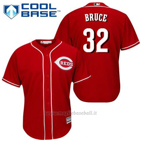 Maglia Baseball Uomo Cincinnati Reds Jay Bruce 32 Rosso Alterner Cool Base
